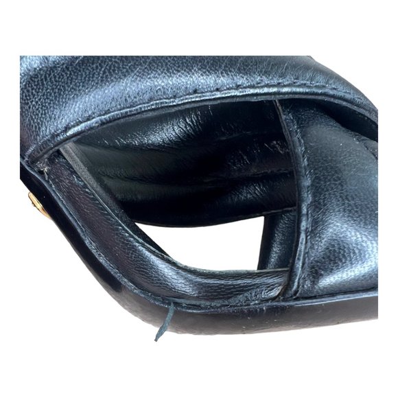 Gucci Webby Leather Mule Open Toe Block Heel Sandals - Picture 11 of 12